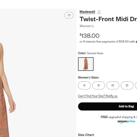 Madewell Stephanie Twist-Front Boho Vibe Midi Dress in Floral Print NWT NEW $138 - Picture 2 of 6